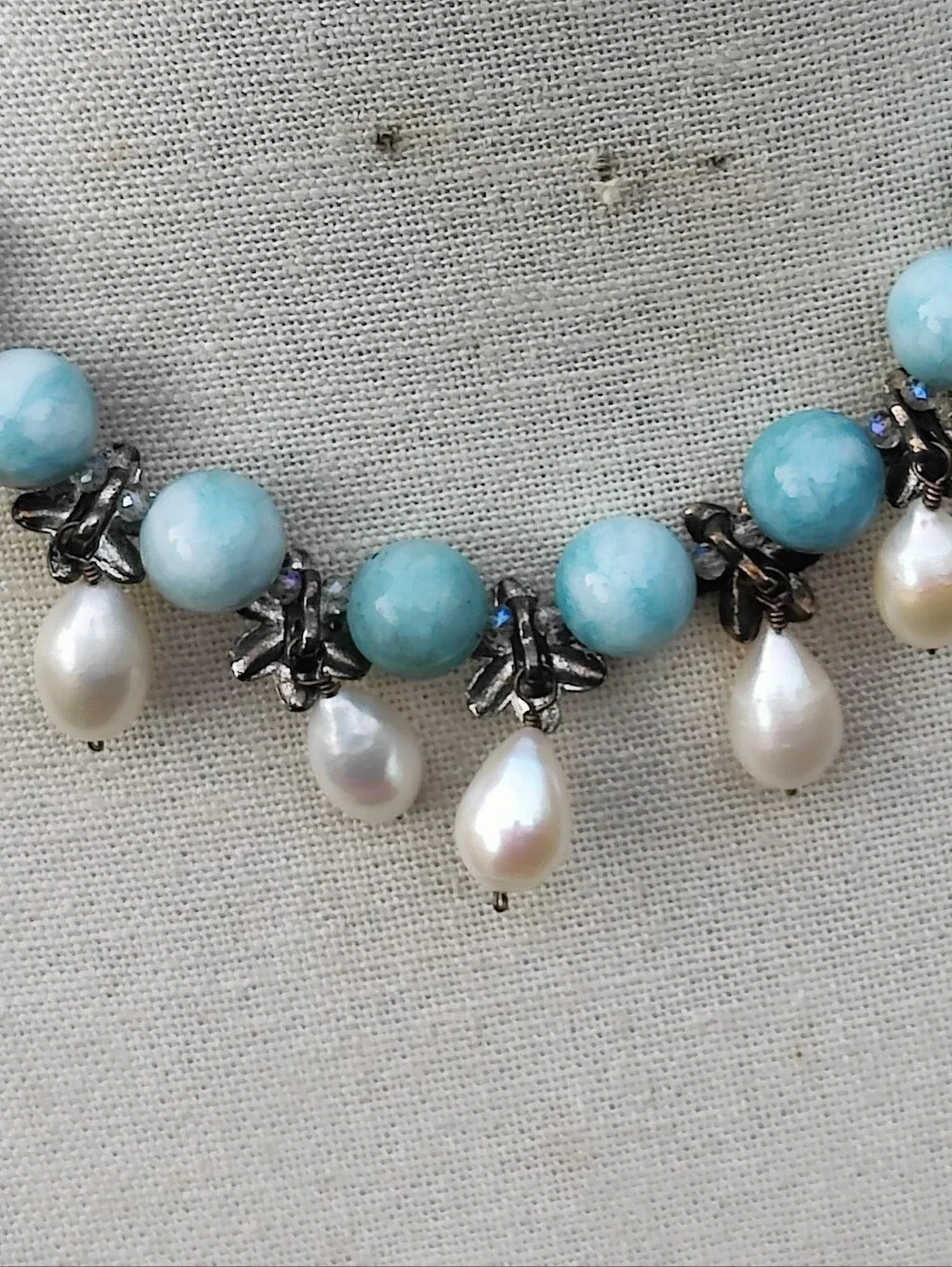 Larimar And Baroque Pearl Necklace